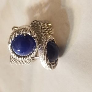 Vintage SWANK cuff links with cats Eye centerstone